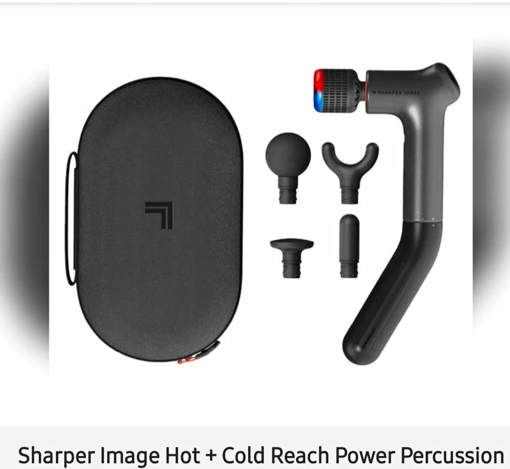 Sharper Image Power Percussion Hot + Cold Reach Massage Gun w/ Case
